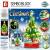 Forniture di giocattoli di Natale Sembo Blocks Albero Renna Modello di casa Set Mattoni da costruzione Father City Winter Brickheadz Babbo Natale Elk Anno 231128