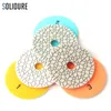 Polijstpads 3 pièces/ensemble 100mm 4 pouces tampons de polissage flexibles secs/humides en 3 étapes avec 3.0mm d'épaisseur outil de polissage de granit de diamant meulage de marbre