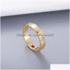 Band Rings Simple Style Couple Ring Personality Gold Sier Plated With Star Jewelry Supply Drop Delivery Jewelry Ring Dhyrs