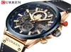 CURREN montre hommes mode montres à Quartz bracelet en cuir Sport horloges montre-bracelet chronographe horloge mâle Design créatif Dial1706373