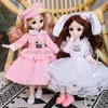 Dockor 30 cm BJD Doll 16 Boll Joint Fashion Full Set Up With Beautiful Clothes Soft Wig Vinyl Head Female Bod Girl Gift Children Toy 230427
