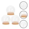 Depolama Şişeleri 3 PCS Masa Dekoratif Dekoratif Cloche Jar Tatlı Kubbe Stand Cam Globe Gıda Tabağı Kapak Base Bell