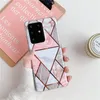 Geometrie Marmer IMD Achterkant Telefoon Gevallen voor Samsung A71 A51 S21 fe S22 Ultra Plus Schokbestendig Designer Cover