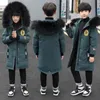 Para baixo casaco 2023 meninos veludo grosso jaquetas inverno crianças parka quente algodão acolchoado outerwear grandes crianças espessamento roupas 512y 231128