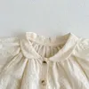 Rompers Milancel Summer Baby Clothing Set borduurwerkmeisjes Kleding schattig T -shirt en bloeier 2 pc's Pak 230427