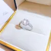 Anéis de casamento Rodada de quatro joias de zirconia de luxo para mulheres noivado do dia dos namorados Jewlery