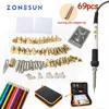 ZONESUN-soldador de estampado en caliente, herramienta de pirograbado para tallado de madera, bronce, grabado en relieve, juego de pluma para soldar, Kit de puntas de soldadura