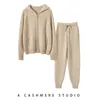 Zweiteilige Damen-Hosen, modisches Set für Herbst und Winter, 100 % Kaschmir gestrickt, hochwertiger Pullover, zweiteilige Damen-Top-Haremshose 231128