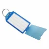 Flap Transparent Keychain Colorful Plastic Etikett Keychain Dubbelsidig markering Key Plate Bagage Hotel ID TAG TT0428