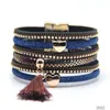 Bracelet ZG Denim dames Bracelet pour femmes en cuir européen et américain multicouche boucle magnétique femme bijoux