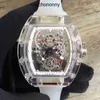 Designer ri mlies relógios de luxo totalmente lazer Rm56-01 automático relógio mecânico caso transparente tendência fita masculina nuc2