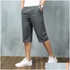 Pantaloni da uomo Pantaloni da uomo Uomo 2022 Estate Casual Cargo Cotone Homme Traspirante al polpaccio Grande e alto 5Xl 6Xl Pantaloni taglie forti Uomo Dr Otrz9