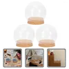 Depolama Şişeleri 3 PCS Masa Dekoratif Dekoratif Cloche Jar Tatlı Kubbe Stand Cam Globe Gıda Tabağı Kapak Base Bell