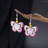 Dangle Earrings Korean Style Cartoon Candy Color Matching Hollow Butterfly Earring Acrylic For Women Retro Trending Products Cute Girls