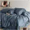 Conjuntos de cama Premium 100% Eucalipto Lyocell Duvet Er Bed Sheet Fronhas Silky Soft Smooth Cooling Folhas Respiráveis para Noite Sw Dhybi