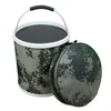 Basins Outdoor Digital Camouflage Folding Bucket Portable Single Soldier Army Tactical Canvas Portable Fishing Car Wash Bucket