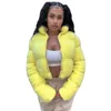 Kadın yelek pembe parka artı boyutu oyuncak kırpılmış fermuarlı yastıklı ceket kış turuncu moda kalın sıcak harajuku kabarcık ceket 231128
