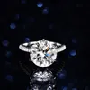 Real Moissanita 925 Sterling Silver Rings for Women White Diamonds Wedding Fine Jewelry