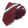 Neckband Mäns 6 cm röda randiga band Högkvalitativa Fashion Formell nackband för män Business Suit Work Slyckig presentförpackning 231128