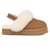 2024 Uggsboot Tasman Slippers Luxe Dames Designer Tazz Slippers Sneeuw Winter Laarzen Kastanje Zwart Pluizig Bont Slides Disquette Vrouw Fuzzy Platform Loafers Schoenen