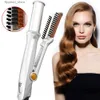 Curling Irons Curling Iron New Fashion Hair Straightener Professional 2 In 1 Hair Curler Hair Brush 360 Degree Rotating Curler Dropshipping Q231128