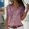 Women's Blouses Shirts 2023 Summer Hot Selling Fashion Women Shirt Office Lady Turn-down Collar Slim Single Breasted Blouses Print Button Shirts Spring P230427