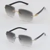 Neue randlose Designer-Sonnenbrille mit diamantgeschliffenen Gläsern, luxuriöse Azteken-Arms-Sonnenbrille für Männer und Frauen mit Metallrahmen, 8200762, Metall-Männer-Katzenaugen-Sonnenbrille, Größe 62 mm