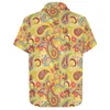 Camisas casuais masculinas Tripppy Hippie Print vintage Paisley Beach Camisa do Havaí Blouses Men Graphic Grande Tamanho Grande