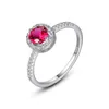 Charming Ruby S925 Silver Ring Women Fashion Luxury Brand 3A Zircão Synthetic Ring Star feminino Mesmo estilo Jóias de festas de casamento Jóias sofisticadas do dia dos namorados