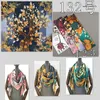 Sarongs Luxury Brand 100 Twill Silk Scarf Square 130130cm Scarves Design Print Kerchief Women Neck Shawl Wraps Echarpe Hijab 230427
