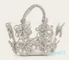 new women's bag bring diamond inlaid French fairy bag super sparkling rhinestone flower bucket cabbage basket handbag