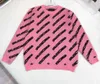 Populär småbarn tröja sned bokstav logotyp print flicka hoodie storlek 100-160 höst barn designer kläder baby stickad pullover nov25