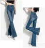 Jeans pour femmes printemps automne bureau dame mode décontracté grande taille marque femme femmes filles taille haute évasée