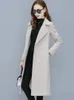 Womens Wool Blends Trench Coat for Women Autumn Winter Jacket Warm Tweed Korean Fashion Elegance Office Lady Long 231127