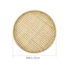 Dinnerware Sets Basket Tray Fruit Serving Bamboo Woven Baskets Wicker Storage Flat Round Sieve Shallow Bread Centerpiece Wall Weaving