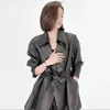 Women's Leather Women Spring Black Genuine Sheepskin Long Jacket Coat Autumn Belt Slim Real Overcoat