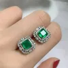 Dangle Earrings 925 Fashion High Grade Emerald 7 Ear Studs With Full Diamond Stud Jewelry Set Around For Women Amazon