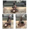 Bougeoirs Vintage Résine Bouddha Statue Titulaire Pour Salon Yoga Bureau Décoration Méditation Accessoire Bouddhiste Ornement