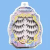 3 PCFalse Eyelashes Mikiwi Manga Lashes japanese Clear Band Multipack False Eyelashes Natural Look Anime Strip Lashes Wispy Lashes Z0428