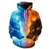 Herren Hoodies Sweatshirts 3D Digitaldruck Personalisierter Wolfskopf Pullover Hoodie Pullover{Kategorie}