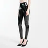 Women's Pants Latex Coated High Elastic Leggings Sexy Waisted Bright Leather