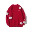 Men's Sweaters Couple Ugly Christmas Sweater Winter Red Thickened Warm Knitwears Year Round Neck Oversize Men Women Pullovers