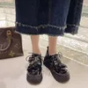 Robe chaussures femmes mode boucle sangle grosse plate-forme pompes en cuir verni fond épais gothique femme punk talons Mary Jane