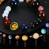 Strand Fashion Oeil de Tigre Pierre Naturelle Planètes Bracelet Hommes Univers Galaxy Système Solaire Bracelets Pour Femmes Chakra Bijoux Cadeaux