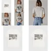 Mulheres T-shirt Camisetas Estética Po Gráfico Camisetas Mulheres 2023 Roupas de Verão Bege O Pescoço Manga Curta Vintage Moda Tees Tops Dr Dh5Rq