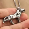 Pendentif Colliers Bijoux De Mode Titane Acier Tigre Collier Pour Hommes Rétro Accessoires En Acier Inoxydable À La Mode Dominatrice Chaîne