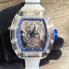 Designer ri mlies relógios de luxo totalmente lazer Rm56-01 automático relógio mecânico caso transparente tendência fita masculina nuc2