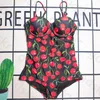 Sexy Print Backless Bikini Fashion Suspender Tank Top One Piece Swimsuit Pool Party Sunbathing Designer Swimwear