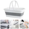 Buckets Portable Silicone Folding Car Wash Bucket Large Mop Bucket Rectangular Thickened Plastic Household 231127