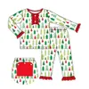 Clothing Sets Baby Cotton Long Sleeve T shirt Set Round Neck Trees Prints Boy Green Top Clothes And Pants Suit Romper Christmas Family Pajamas 231128